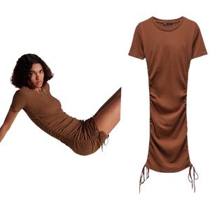 Zara Brown ruched dress